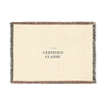Certified Classic Woven Blanket — Vintage Logo Throw for Living Room & Cozy Gift