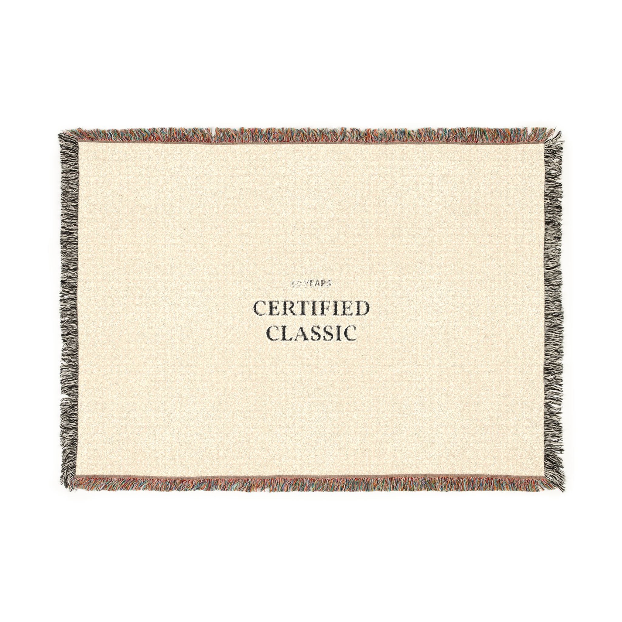 Certified Classic Woven Blanket — Vintage Logo Throw for Living Room & Cozy Gift