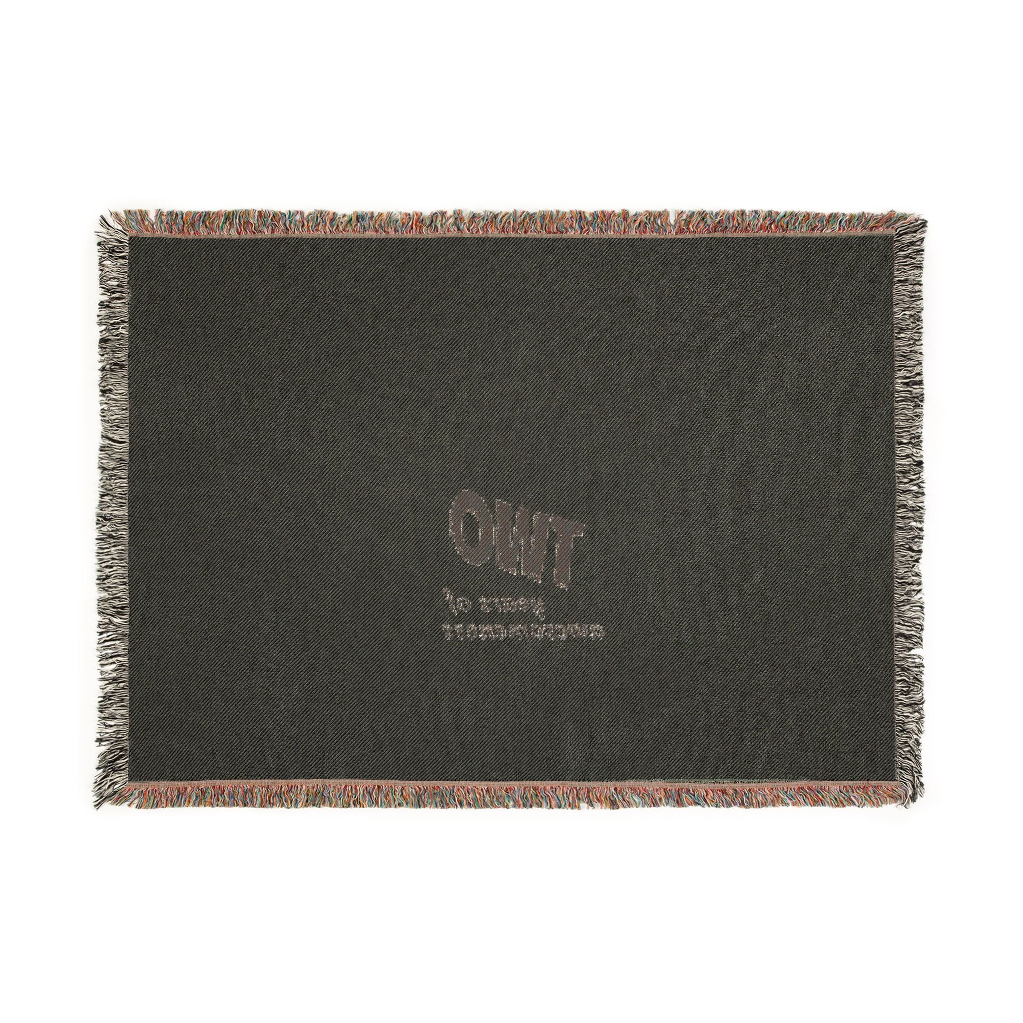 Two Woven Throw Blanket — Minimal Number "TWO" Design, Cozy Fringed Decorative Blanket
