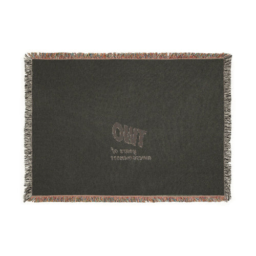 Two Woven Throw Blanket — Minimal Number "TWO" Design, Cozy Fringed Decorative Blanket